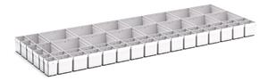 52 Compartment Box Kit 100+mm High x 1300W x 525D drawer Bott Cabinets 1.3m Wide x 520mm Deep 43020782 